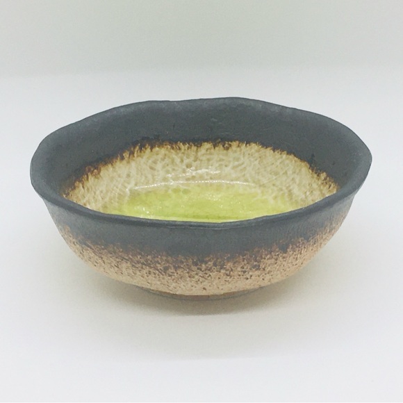 Handmade pottery bowl set condiment /dessert bowls cream green gray brown - Picture 6 of 9